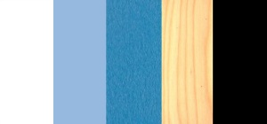 La palette di colori scelta per la mia stanza: bianco, azzurro, turchese, betulla, nero.